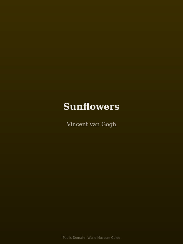 Sunflowers by Vincent van Gogh — vase of vivid yellow sunflowers against a pale background