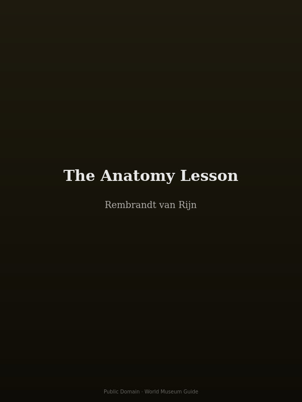 The Anatomy Lesson of Dr. Nicolaes Tulp by Rembrandt — surgeons observing a public dissection