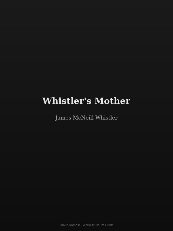 Whistler's Mother by James McNeill Whistler — elderly woman seated in profile in a spare grey interior